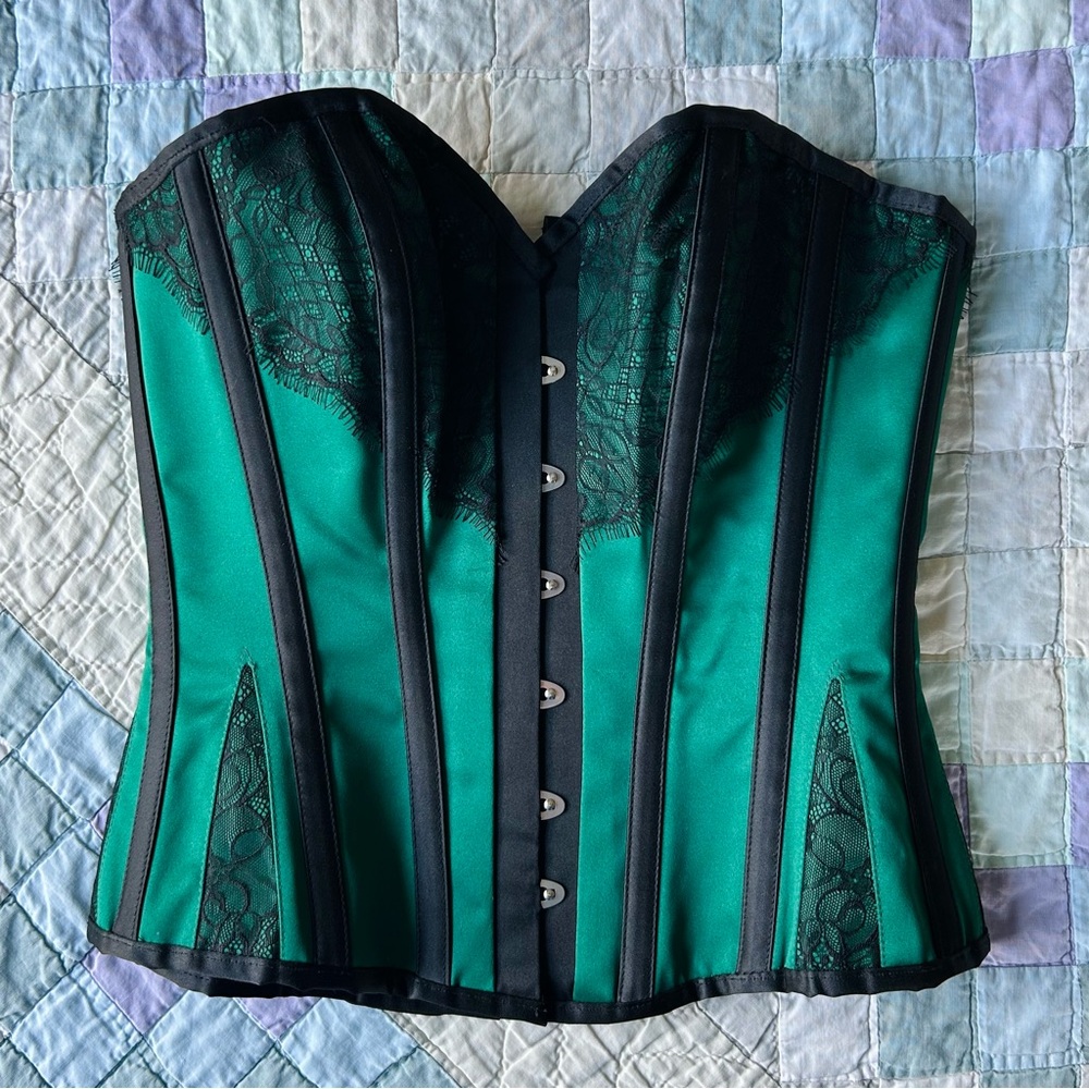 •••50% off•••  Corset Story jade satin corset 30”